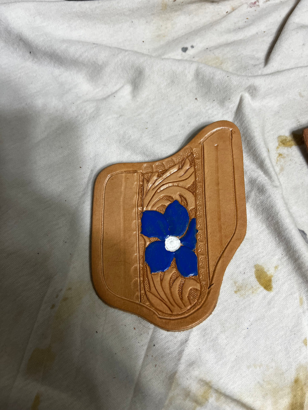 Floral color pancake knife sheath