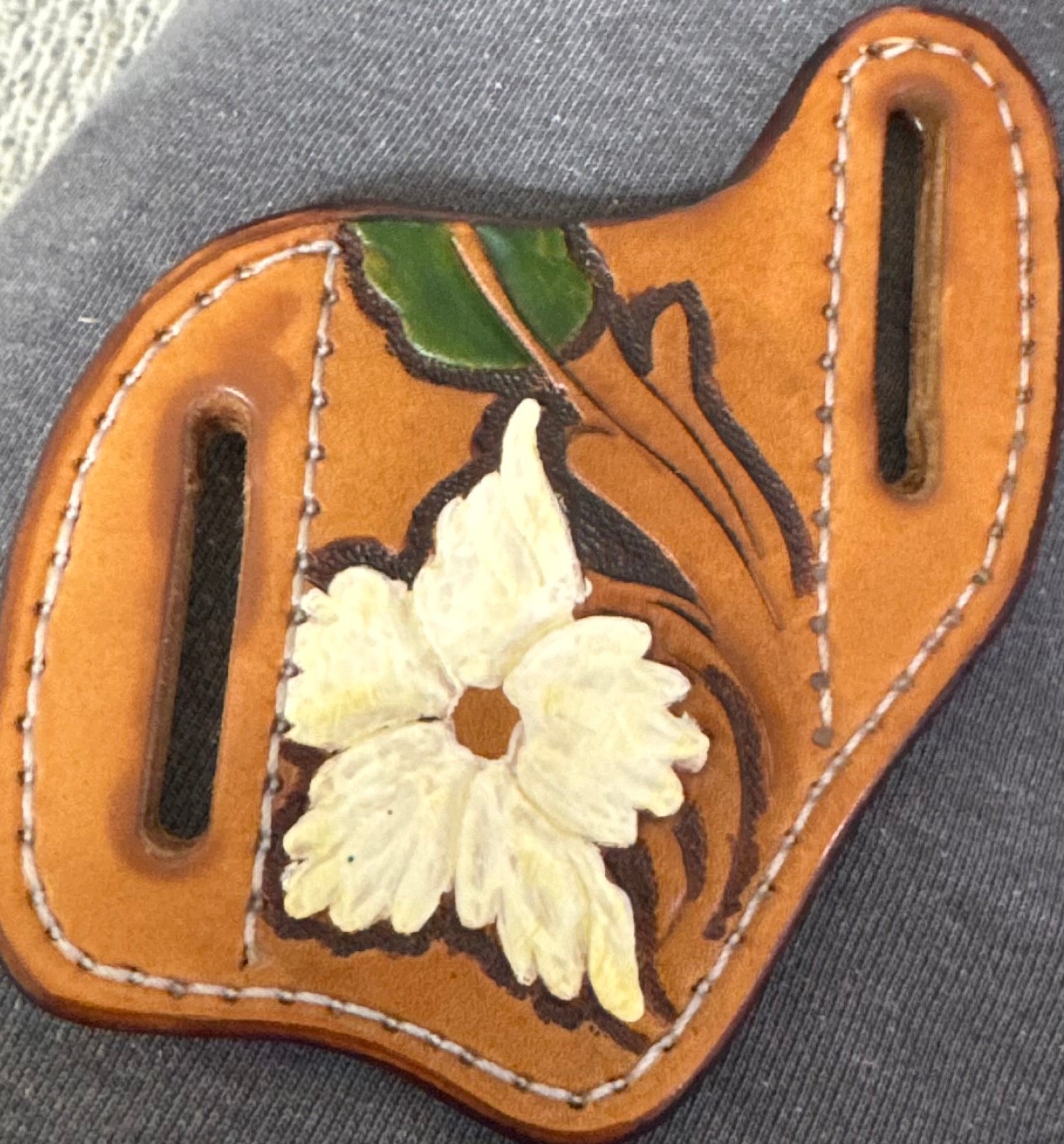 Floral color pancake knife sheath