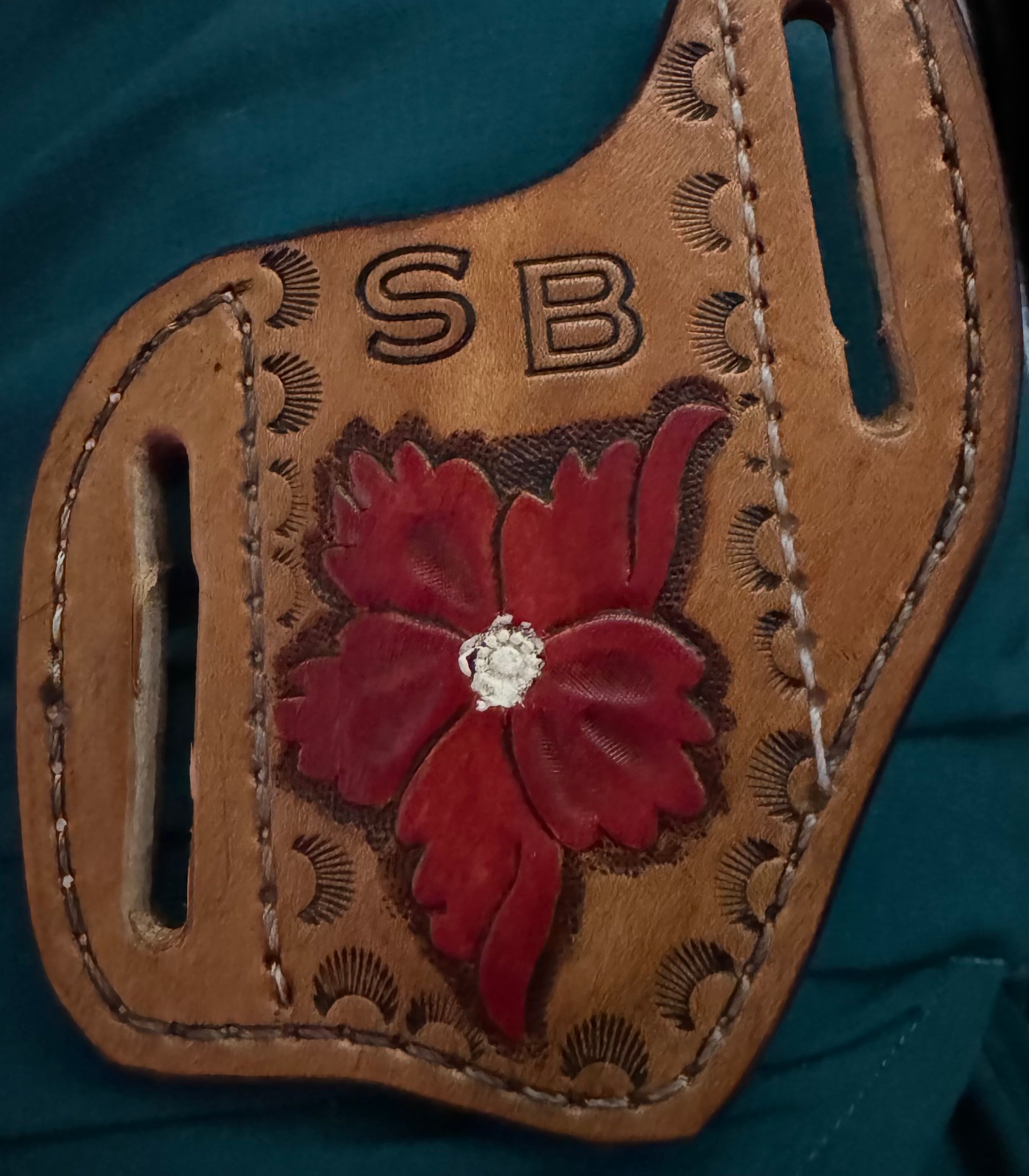Floral color pancake knife sheath